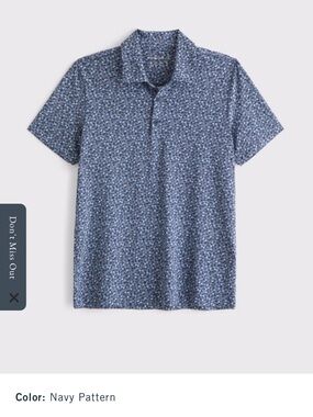 Abercrombie & Fitch Navy Beer glass and poker chip pattern Short-Sleeve Polo